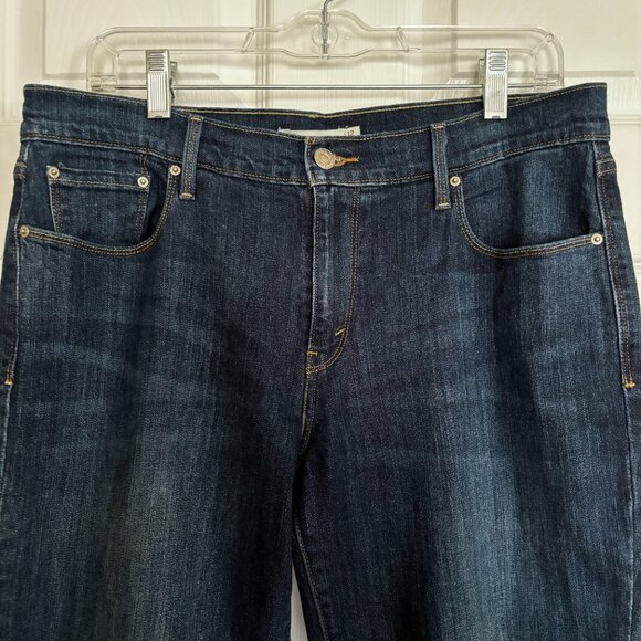 Levi’s 505 Straight Dark Wash Jeans Sz 12 Short Classic Mid Rise Denim - Picture 2 of 8